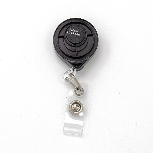 Book Cover Buttonsmith® Deluxe Retractable Badge Reel with Belt Clip and Extra-Long 36 inch Standard Duty Cord - Made in The USA, 1 Year Warranty