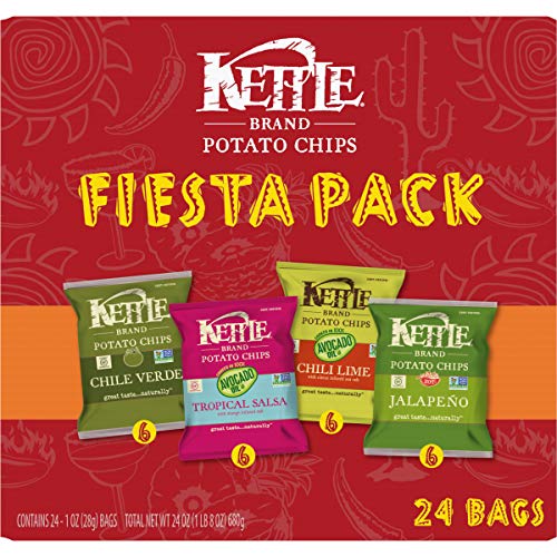 Book Cover Kettle Brand Potato Chips Fiesta Variety Pack, 24 Ct