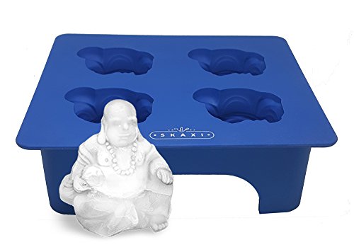 Book Cover Skaxi 3D Laughing Buddha Silicone Mold, Novelty Ice Cube Mold, Silicone Molds for Baking