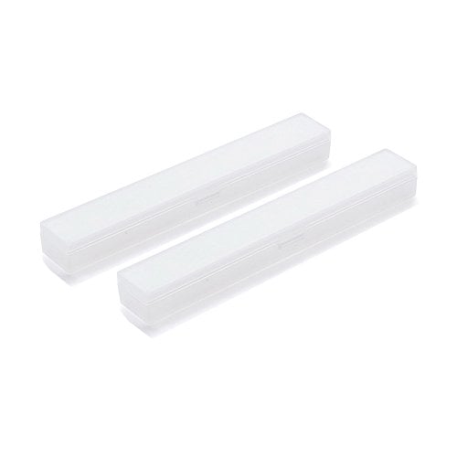 Book Cover Eunion Plastic Toothbrush Holder/Case for Travel-Clear White 2 Pack