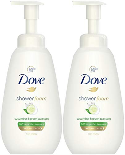 Book Cover Dove Shower Foam Body Wash - Cucumber & Green Tea Scent - Net Wt. 13.5 FL OZ (400 mL) Per Bottle -...