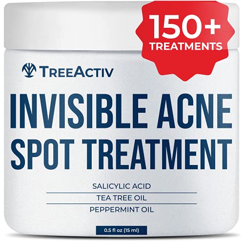 Book Cover TreeActiv Invisible Acne Spot Treatment | Clarifying Salicylic Acid + Tea Tree Hormonal & Cystic Acne Treatment for Teens & Adults | Pimple and Scars Remover Cream for Face & Body | 150+ Treatments