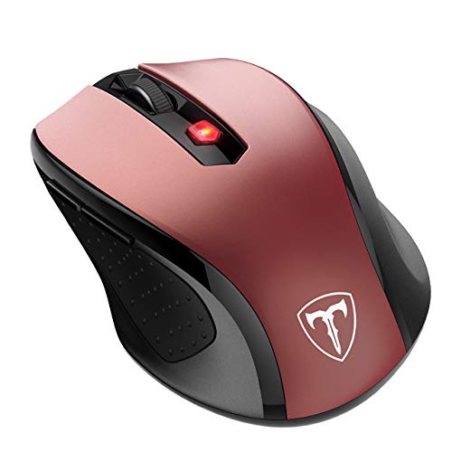Book Cover VicTsing MM057 2.4G Wireless Portable Mobile Mouse Optical Mice with USB Receiver, 5 Adjustable DPI Levels, 6 Buttons for Notebook, PC, Laptop, Computer, MacBook - Red