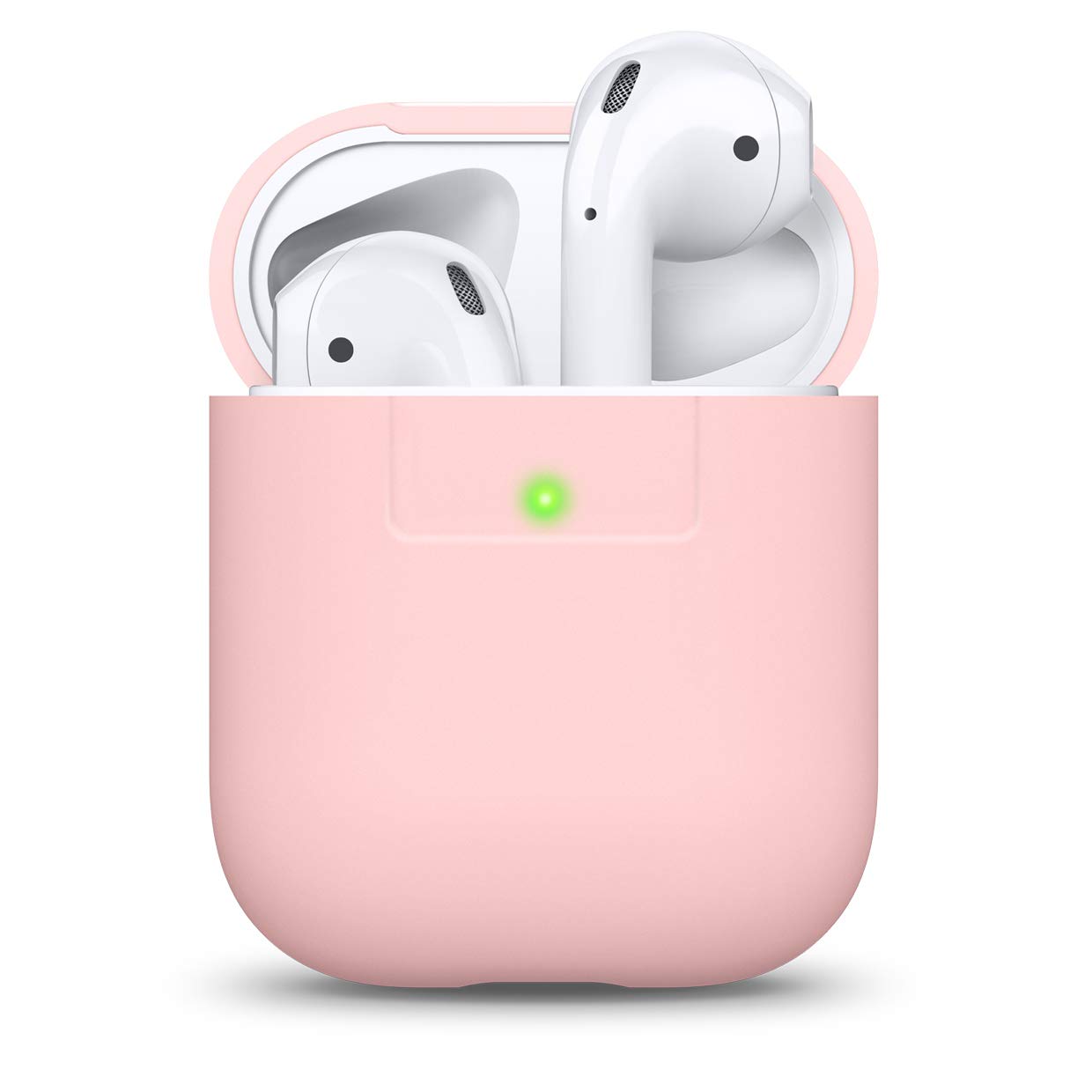 Book Cover elago Premium Silicone AirPods Case Designed for Apple AirPods 1 and 2, Front LED Visible [Lovely Pink]