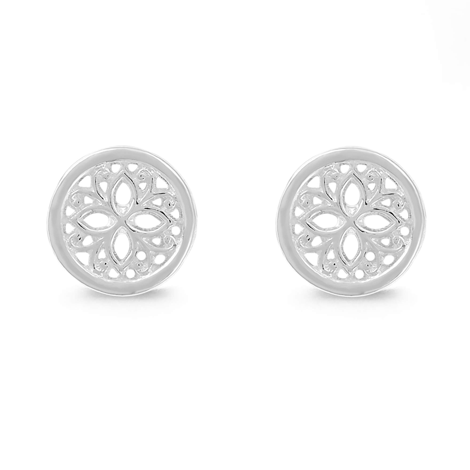 Book Cover Boma Jewelry Sterling Silver Lotus Flower Stud Earrings