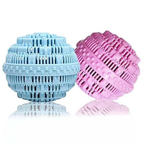 Book Cover BERON Eco-Friendly Wash Ball Super Laundry Balls for 1500 Washings,Set of 2(Light Blue and Light Purple)