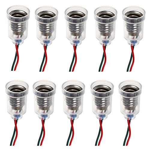 Book Cover GutReise 10PCS E10 Lamps Base E10 LED Screw-Mount Small Bulbs Holder E10 Light Base Lampholder with Wire Socket for Home Experiment Circuit Electrical Test Accessories