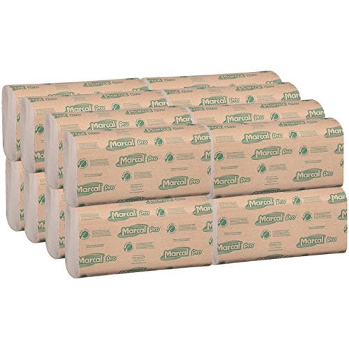 Book Cover Marcal Pro Multi-Fold Paper Towels, 100% Recycled, 1-Ply, Natural Color Hand Towels, 250 Per Pack, 16 Packs per Case for 4000 Total Green Seal Certified Towels P200N