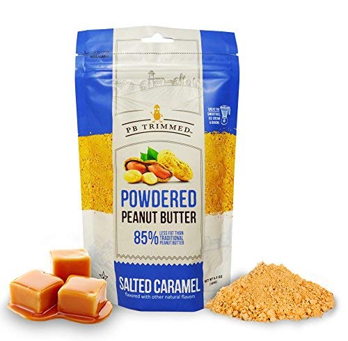 Book Cover PB Trimmed SALTED CARAMEL All Natural & Kosher Premium Powdered Peanut Butter from Real Roasted Pressed Peanuts, Good Source of Protein - 6.5 oz Pouch. (Salted Caramel, 6.5 oz)