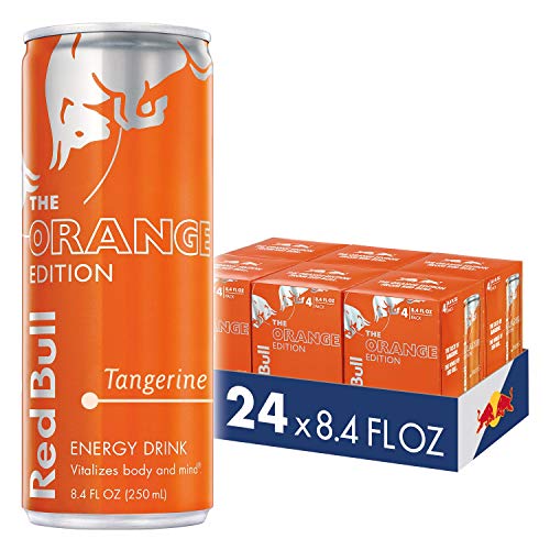 Book Cover Red Bull Energy Drink, Tangerine, 24 Pack of 8.4 Fl Oz, Orange Edition (6 Packs of 4)