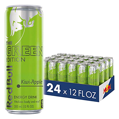Book Cover Red Bull Energy Drink, Kiwi Apple, 12 Fl Oz (24 Count), Green Edition
