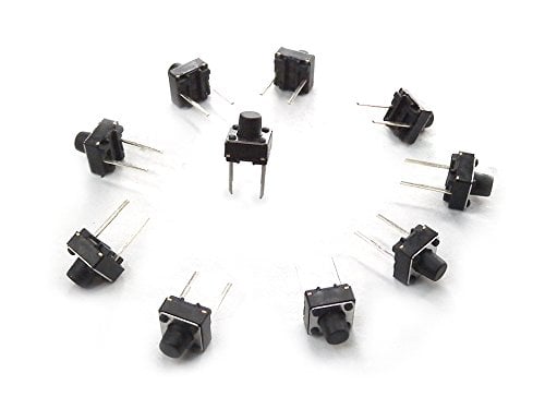 Book Cover MakerSpot 6mm 2 Pin Panel PCB Momentary Tactile Tact Push Button Switch Through Hole x 10 pack