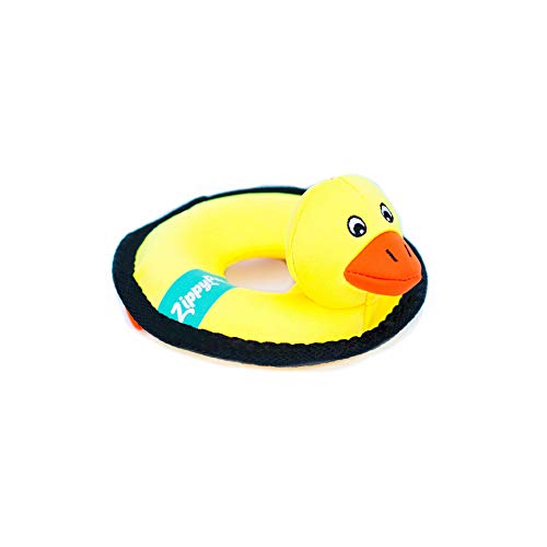 Book Cover ZippyPaws - Floaterz, Outdoor Floating Squeaker Dog Toy - Duck, Yellow