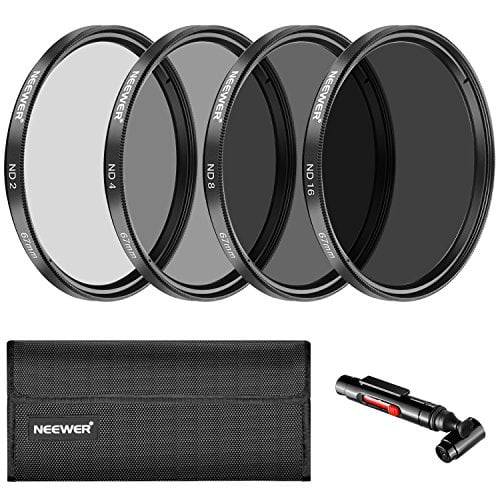 Book Cover NEEWER 67mm Fixed ND Filter Kit ND2 ND4 ND8 ND16 Neutral Density Filter and Accessory Kit, Lens Pen, Filter Pouch Included