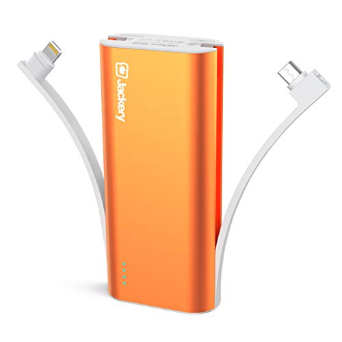 Book Cover iPhone Battery Charger with Built-in Lightning Cable - Jackery Bolt 6000 mAh Portable Charger, [Apple MFi Certified] External Battery Pack Compact Power Bank, Twice as Fast as Original iPhone Charger