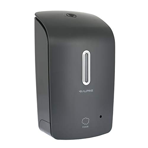 Book Cover Alpine Wall Mountable, Touchless, Universal Foam Soap Dispenser for Offices, Schools, Warehouses, Food Service Facilities, and Manufacturing Plants, Battery Powered (Gray)