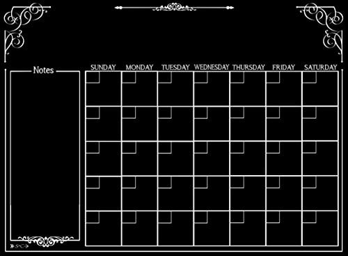 Book Cover Calendar | Magnetic Chalkboard Style Refrigerator Calendar | Monthly Organizer | Dry Erase Board | Large Calendar | Kitchen Organizer | Smooth Black Surface | Waterproof | 11 x 15 inches