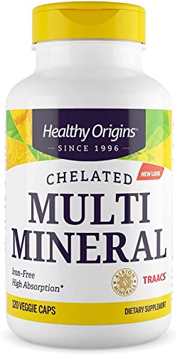 Book Cover Healthy Origins Chelated Multi Mineral - Chelated Trace Minerals Supplement with Selenium, Iodine, Magnesium & More - Gluten-Free Supplement with Albion Minerals - 120 Veggie Capsules