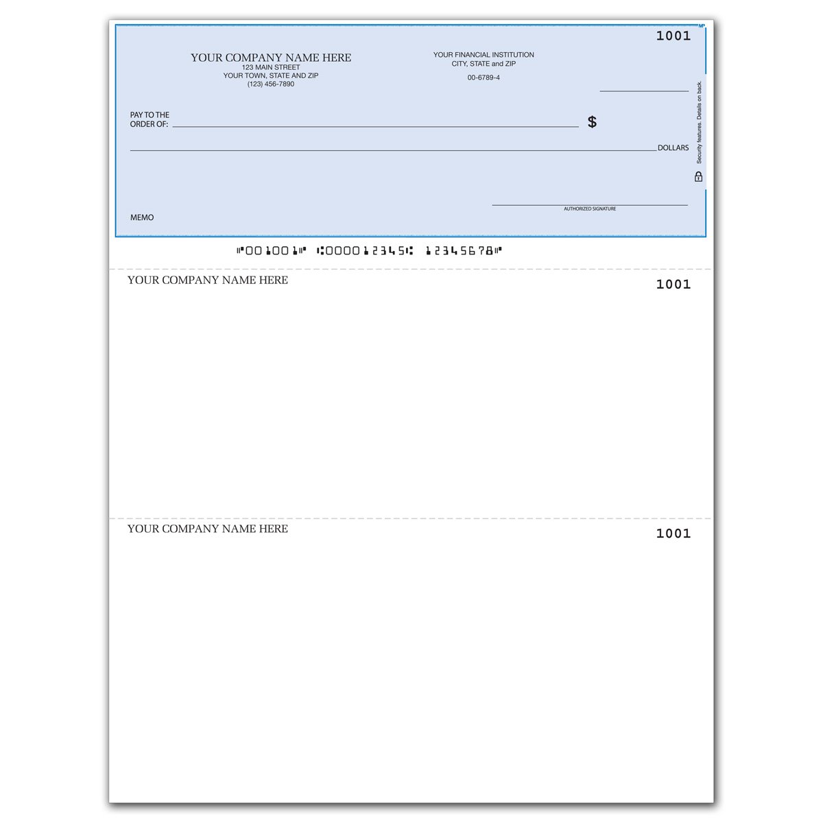Book Cover CheckSimple Laser Business Checks, Compatible with QuickBooks/Quicken - Top Format, Lined (100 Qty) - Custom