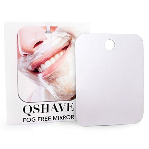 Book Cover QSHAVE Fog Free Shower Mirror Large Size with Suction Hood and Adhesive Hook Fogless Shaving