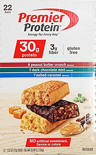 Book Cover Premier Protein Peanut Butter, Dark Chocolate & Salted Caramel Protein Bars
