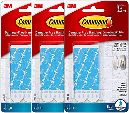 Book Cover Command Large Water-Resistant Refill Strips, 12-Strip