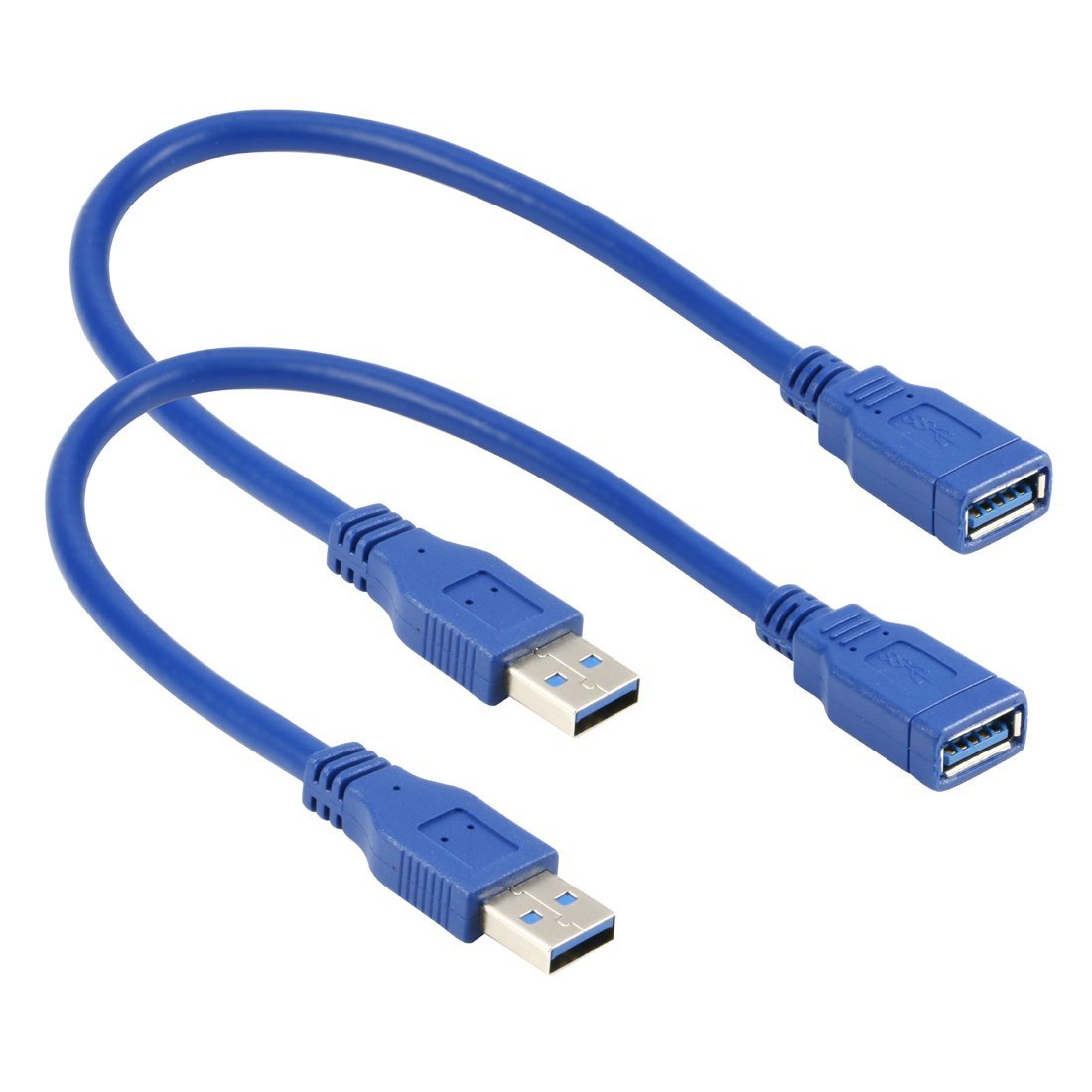 Book Cover RIITOP Short USB 3.0 Extension Cable Type A Male to Female Blue 1 Foot (2-Pack)