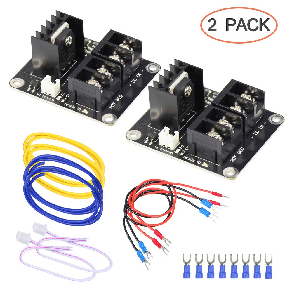 Book Cover 3D Printer Heat Bed Power Module SIMPZIA General Add-on Hot Bed Mosfet MOS Tube High Current Load Module for 3D Printer Hot Bed/Hot End(2 Pack)