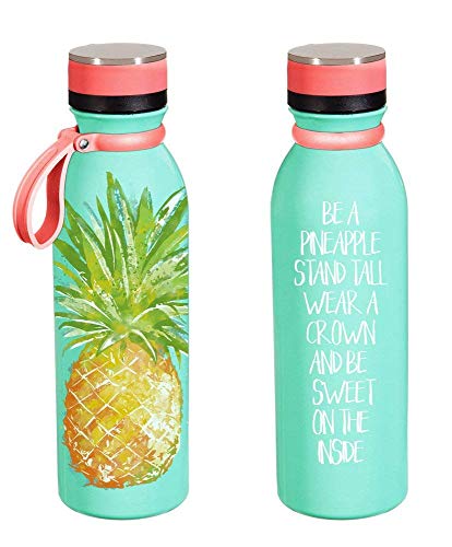 Book Cover Cypress Home Pineapple Stainless Steel Water Bottle, 20 ounces