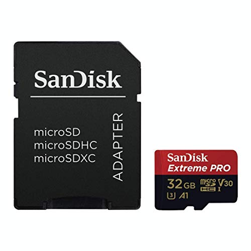 Book Cover SanDisk Extreme PRO microSDHC Memory Card Plus SD Adapter up to 100 MB/s, Class 10, U3, V30, A1 - 32GB SDSQXCG-032G