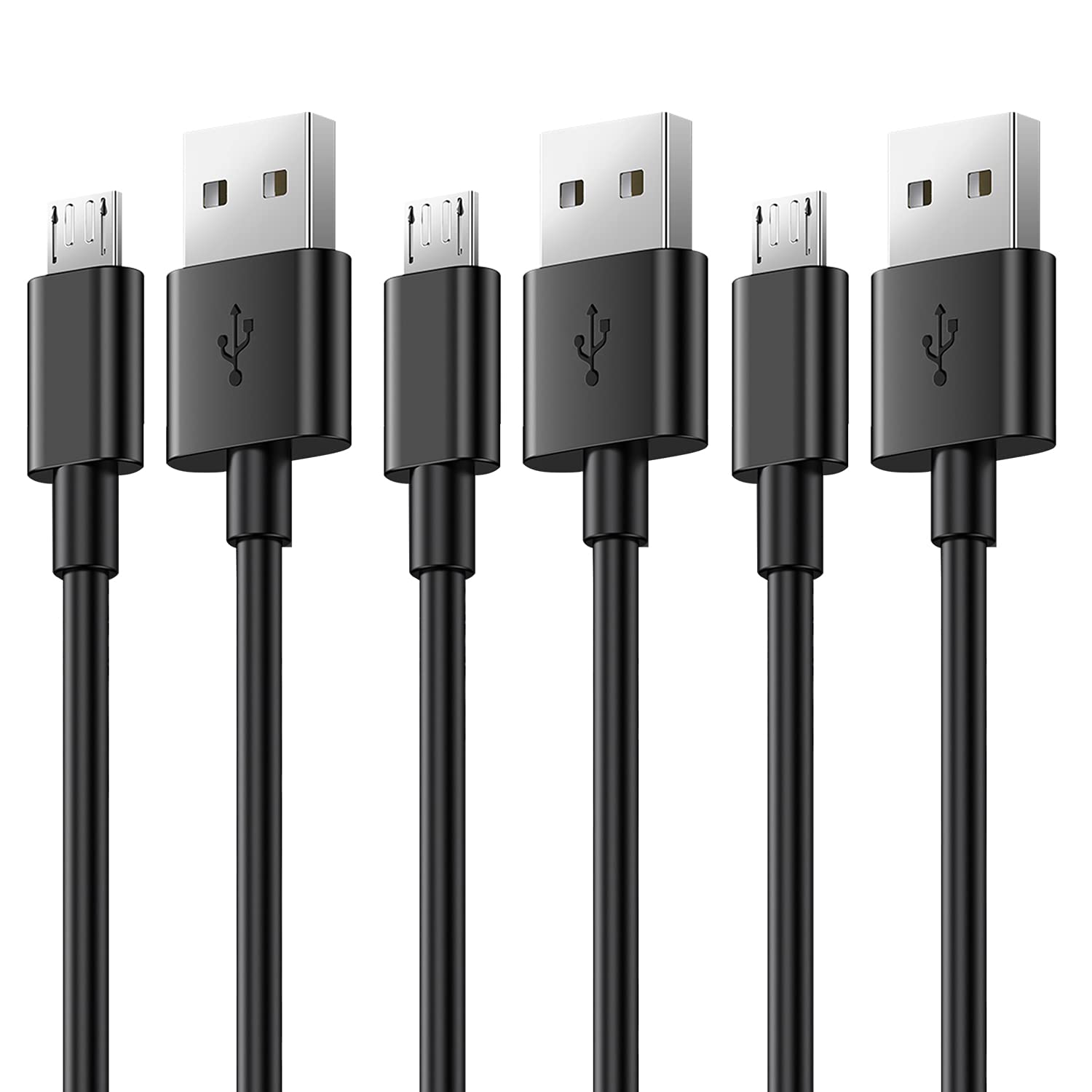 Book Cover Ailun Micro USB Cable 3ft 3Pack High Speed 2.0 USB A Male to Micro USB Sync Charging Nylon Braided Cable with 56k Ohm Pull-up Resistor for Smartphone Tablets Black 3ft+3ft+3ft Black