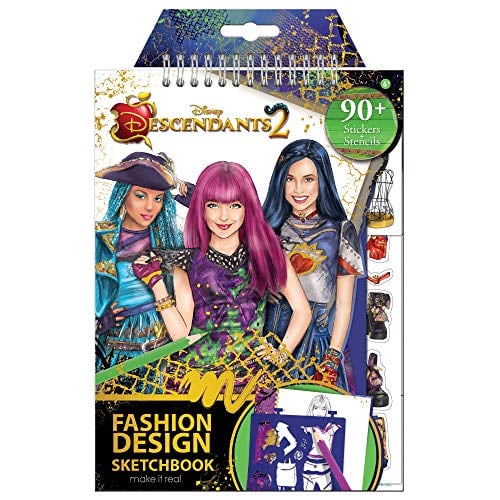 Book Cover Make It Real - Disney Descendants 2 Fashion Design Sketchbook. Disney Inspired Fashion Design Coloring Book for Girls. Includes Evie Sketch Pages, Stencils, Stickers, and Design Guide