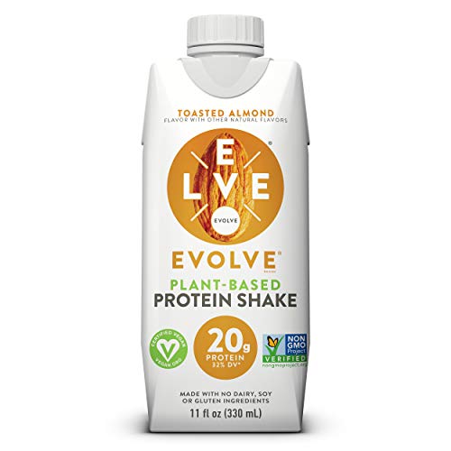 Book Cover Evolve Protein Shake, Toasted Almond, 20g Protein, 11 Fl Oz (Pack of 12)
