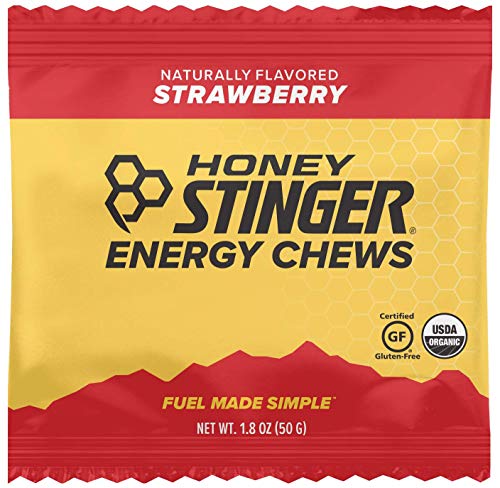 Book Cover Honey Stinger Organic Energy Chews, Strawberry, Sports Nutrition, 1.8 Ounce (Pack of 12)