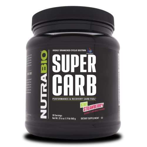 Book Cover NutraBio Super Carb - Complex Carbohydrate Supplement Powder - Cluster Dextrin and Electrolytes for Performance Enhancement & Muscle Recovery - Kiwi Strawberry, 30 Servings