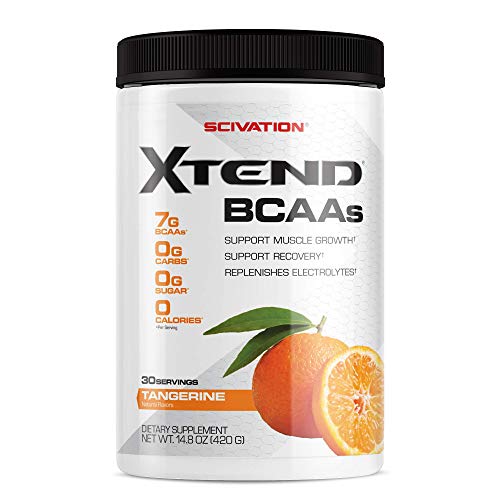 Book Cover Scivation Xtend BCAA Powder, 7g BCAAs, Branched Chain Amino Acids, Keto Friendly, Tangerine, 30 Servings