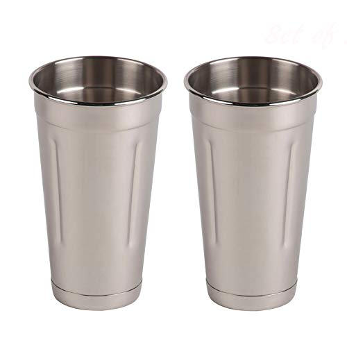 Book Cover (Set of 2) 30 oz Stainless Steel Malt Cups by Tezzorio, Professional Blender Cups, Milkshake Cups, Cocktail Mixing Cups