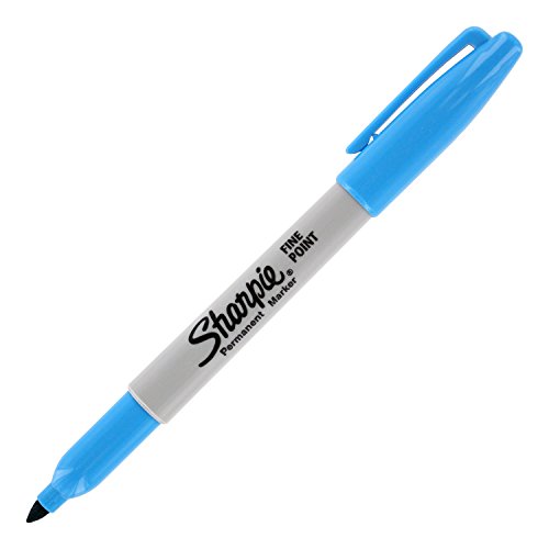 Book Cover Sharpie Permanent Marker, Fine Point, Turquoise, Pack of 12 (Shrink Wrap)