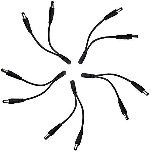 Book Cover DZYDZR 5pcs 5.5mm x 2.1mm Y Splitter Cable 1 Female to 2 Male Splitter 2 Way DC Power Cable for LED Strip - CCTV Camera - Car - Monitors