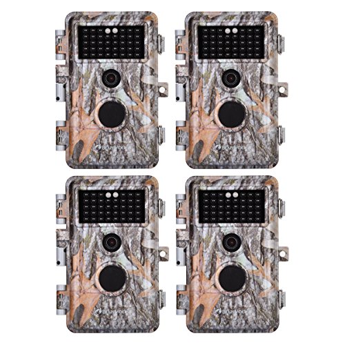 Book Cover 4-Pack Game Trail Deer Cameras 16MP 1080P for Hunting Wildlife No Glow Infrared Night Vision Time Lapse Motion Activated IP66 Waterproof & Password Protected, Photo & Video Model, 2.4