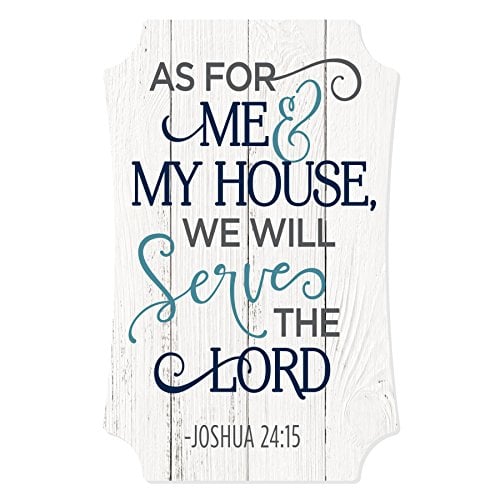 Book Cover As for Me and My House We Will Serve The Lord Scalloped Wood Sign 8x12
