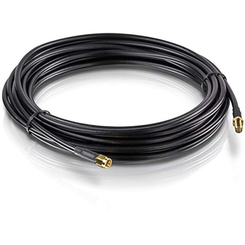 Book Cover TRENDnet Low Loss RP-SMA Male to RP-SMA Female Antenna Cable, 6 m (19.6 ft.), 3.0 dB Max Signal Loss, TEW-L106 black