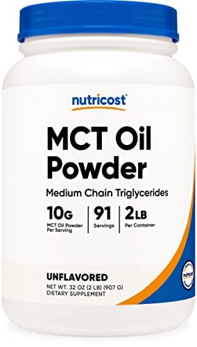 Book Cover Nutricost MCT Oil Powder 2LBS (32oz) - Great for Ketosis and Ketogenic Diets - Zero Net Carbs - Non-GMO + Gluten Free