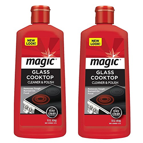Book Cover Magic Ceramic and Glass Cooktop Cleaner - 16 Ounce - 2 Pack - Professional Home Kitchen Cooktop Cleaner and Polish Use on Induction Ceramic Gas Portable Electric