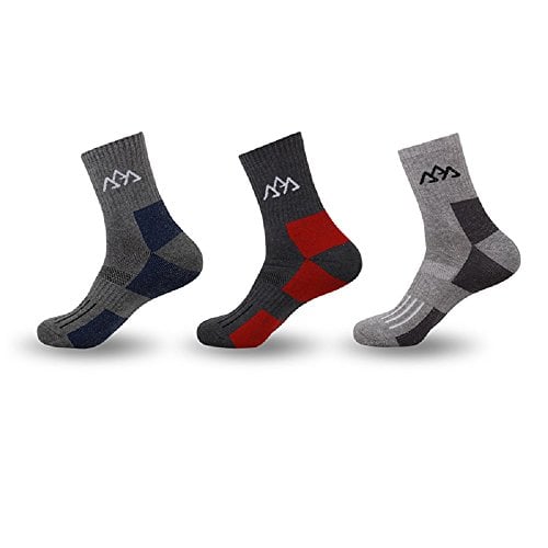 Book Cover Airka Men's Hiking Socks 3 Pairs - Full Thickness Micro Crew For Trekking Mountaineering