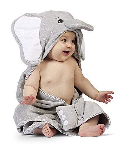 Book Cover Bearington Baby Lil' Spout Elephant Hooded Bath Towel, 24