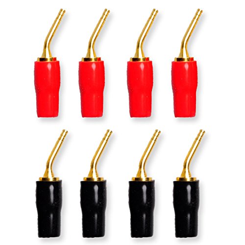 Book Cover Conwork 4-Pair 2mm Banana Plug Screw Type Audio Speaker Cable Connector Copper Gold Plated