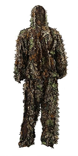 Book Cover Zicac Outdoor Camo Ghillie Suit 3D Leafy Camouflage Clothing Jungle Woodland Hunting (Height Above 5'11