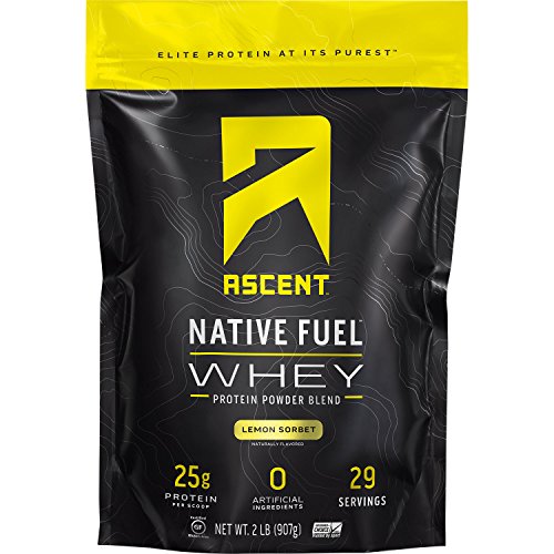 Book Cover Ascent Native Fuel Whey Protein Powder - Lemon Sorbet - 2 lbs