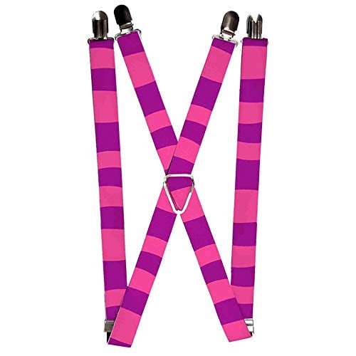 Book Cover Buckle-Down Suspenders-Cheshire Cat Stripe Pink/Purple